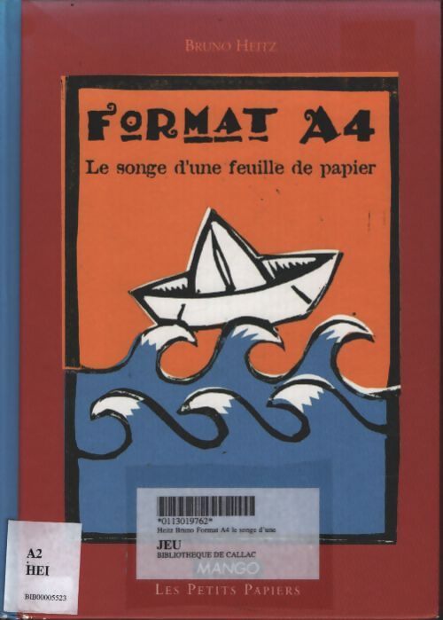 Format a4. Le songe d'une feuille de papier - Bruno Heitz - Livre