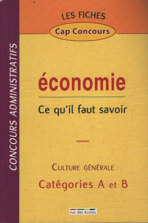 Fiches économie catégories a et b - Collectif - Livre
