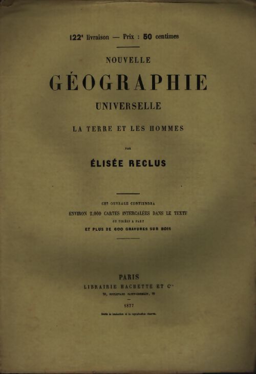 Nouvelle géographie universelle n°122 - Elisée Reclus - Livre