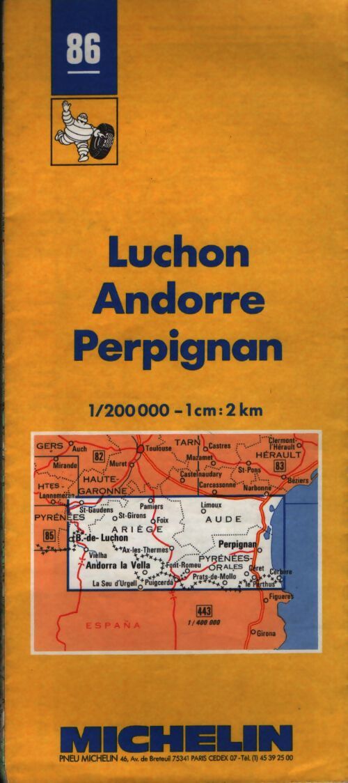 Carte routière : Luchon - Andorre - Perpignan n°86 1/200000 - Collectif - Livre