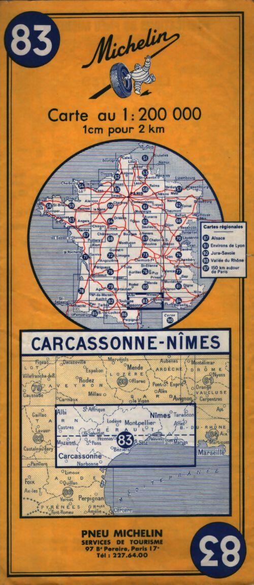 Carte routière : Carcassonne Nîmes n°83 - Collectif - Livre