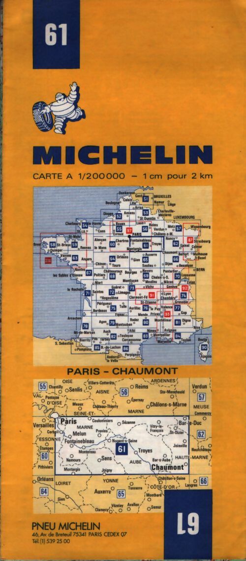 Carte routière : Paris Chaumont n°61 - Collectif - Livre