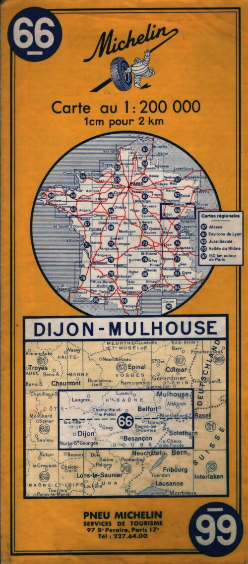 Carte routière : Dijon Mulhouse n°66 - Collectif - Livre
