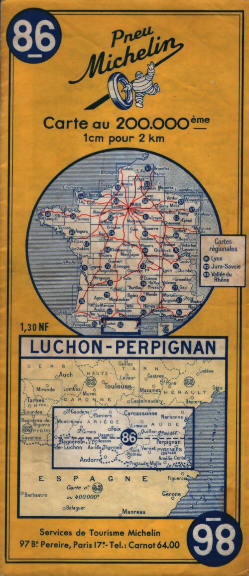 Carte routière : Luchon - Perpignan n°86 - Collectif - Livre