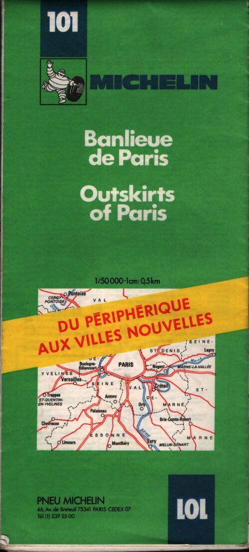 Carte routière : Banlieue de Paris n°101 - Collectif - Livre