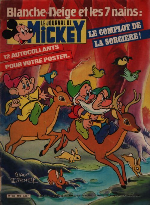 Le journal de Mickey n°1642 : blanche neige et les 7 nains - Collectif - Livre