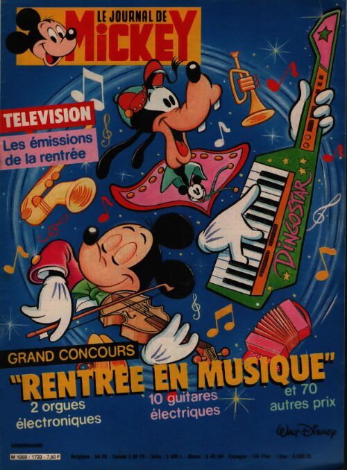 Le journal de Mickey n°1733 : Rentrée en musique - Collectif - Livre