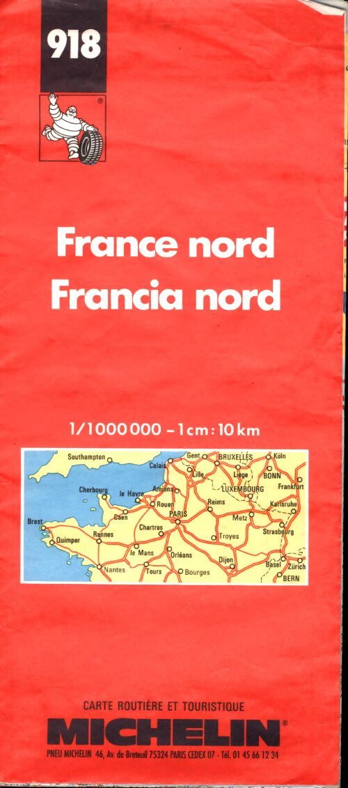 France nord. Carte n° 918 échelle 1/1000000 - Collectif - Livre
