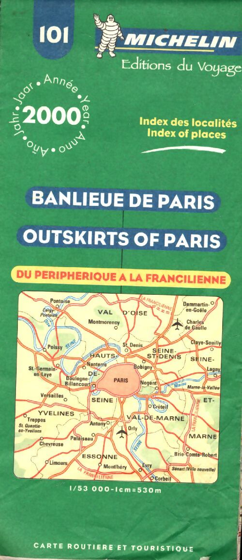 Banlieue de paris : Index des localités. Carte n°101 - échelle 1/53000 - Collectif - Livre