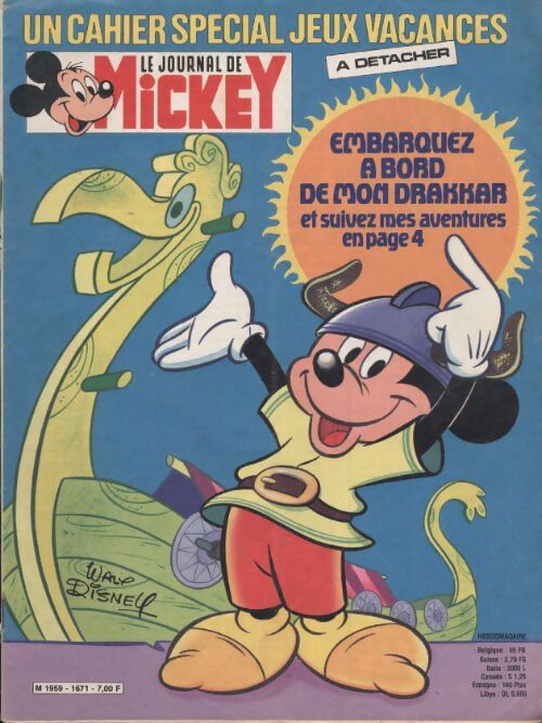 Le journal de Mickey n°1671 : Embarquez à bord de mon drakkar - Collectif - Livre