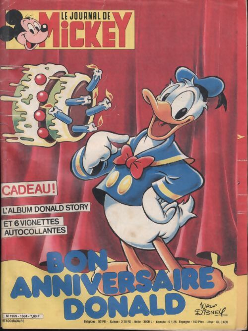 Le journal de Mickey n°1684 : Bon anniversaire Donald - Collectif - Livre