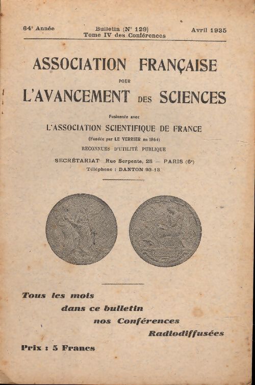 Bulletin de l'Association française pour l'avancement des sciences n°129 - Collectif - Livre