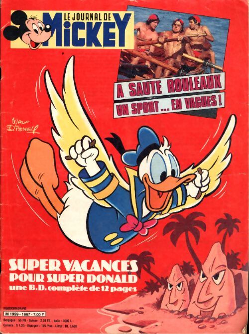 Le journal de Mickey n°1667 : Super vacances pour super Donald - Collectif - Livre