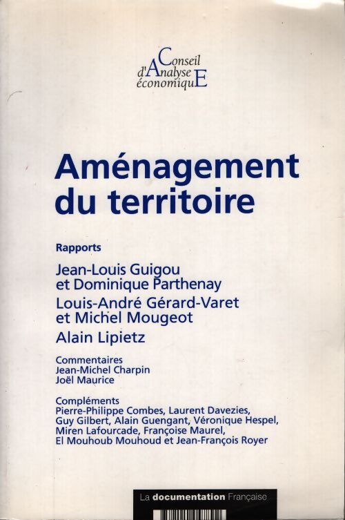 Aménagement du territoire - Conseil D'analyse économique - Livre