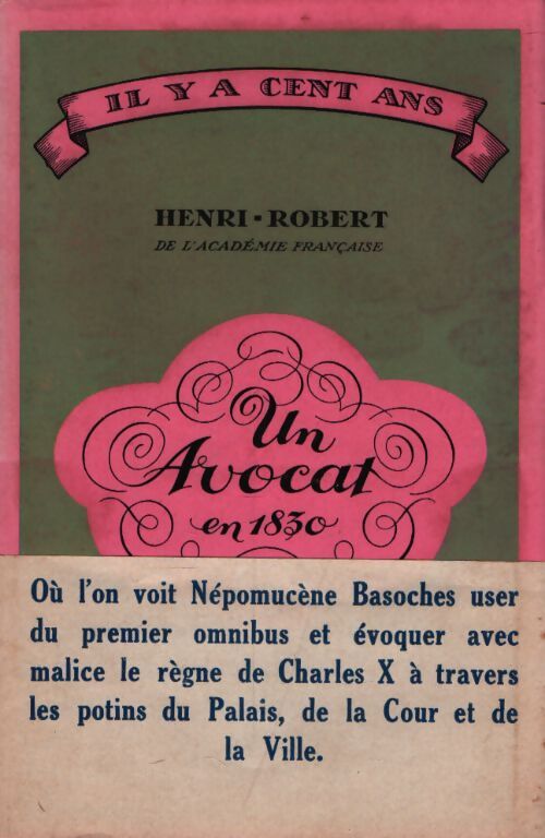 Un avocat en 1830 - Henri-Robert - Livre