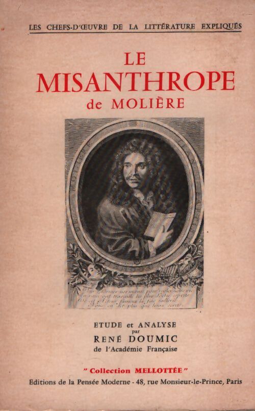 Le misanthrope de Molière étude et analyse - René Doumic - Livre