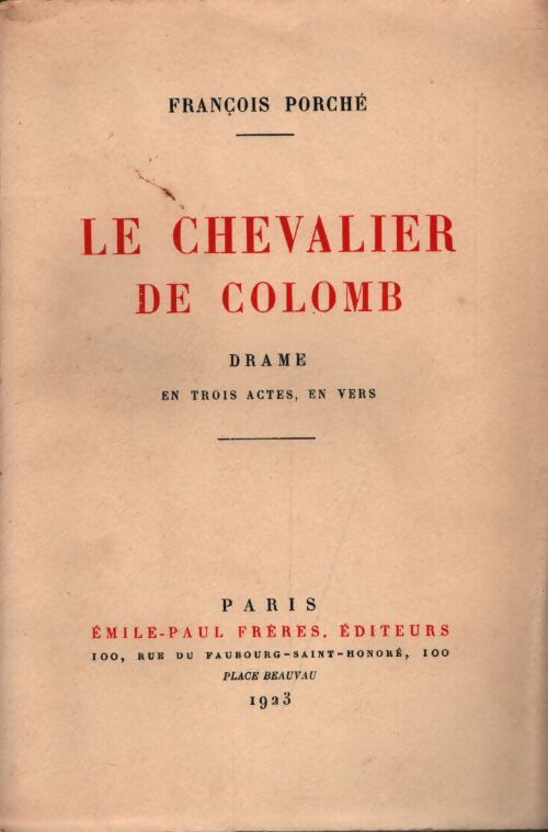 Le chevalier de Colomb - François Porché - Livre