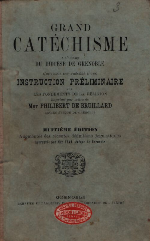 Grand catéchisme - Philibert De Brillard - Livre