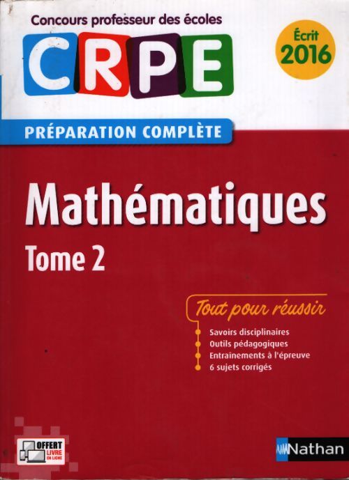 Mathématiques CRPE ome II - Daniel Motteau - Livre