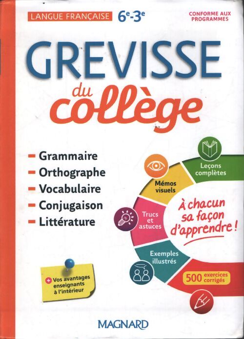 Specimen le grevisse du collège - Inconnu - Livre