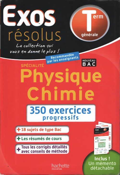 Exos résolus spécialité physique chimie Terminale - Frédérique De La Baume - Livre