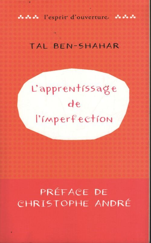 L'apprentissage de l'imperfection - Ben-Shahar Tal - Livre
