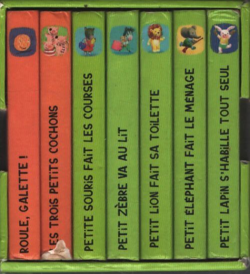 7 imagiers rigolos : Petit lapin s'habille tout seul ; petite souris fait les courses ; petit eléphant fait le ménage ; petite panthère fait la ... Lion fait sa toilette ; petit zèbre va au lit - Marie-Pascale Nicolas-Cocagne - Livre
