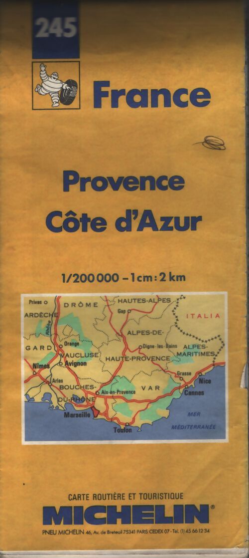 Carte routière : Provence - côte d'azur n°245 - Cartes Regional Michelin - Livre