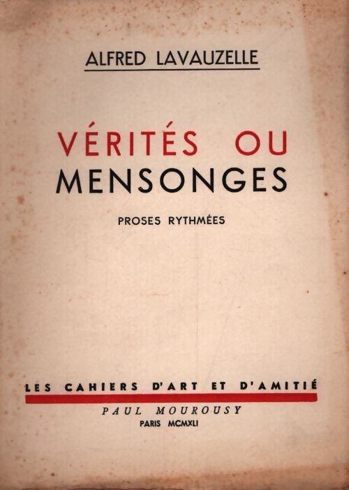 Vérités ou mensonges - Alfred Lavauzelle - Livre