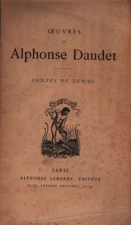Contes du lundi - Alphonse Daudet - Livre