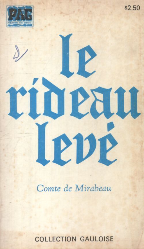 Le rideau levé - Comte De Mirabeau - Livre
