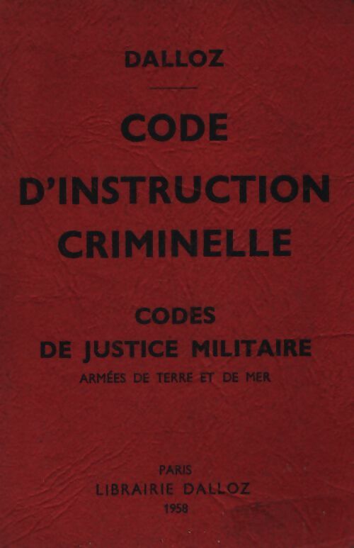 Code d'instruction criminelle - Collectif - Livre