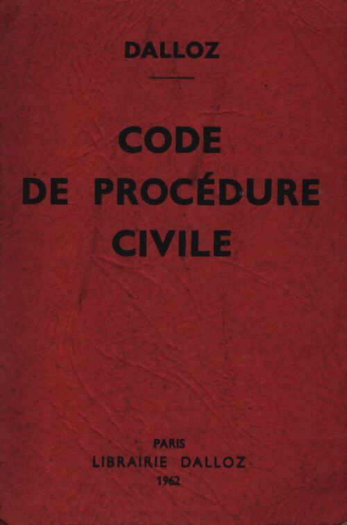 Code de procédure civile 1962 - Collectif - Livre