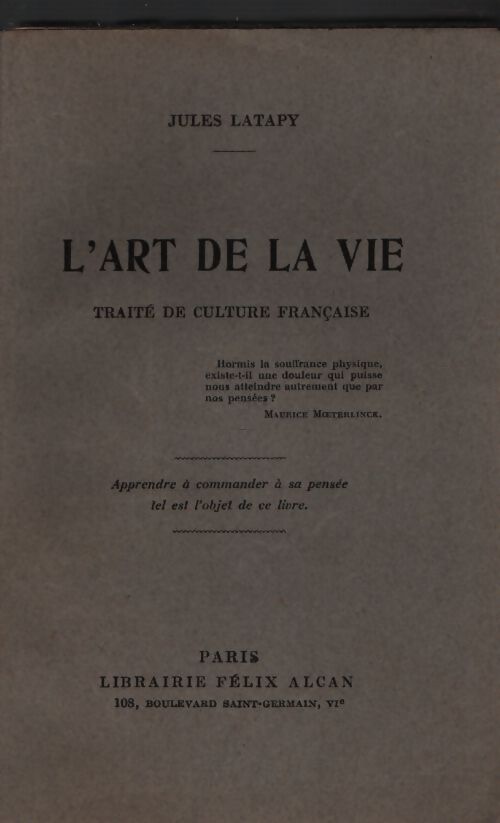 L'art de la vie - Jules Latapy - Livre