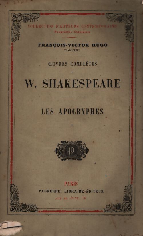 Les apocryphes Tome II - William Shakespeare - Livre