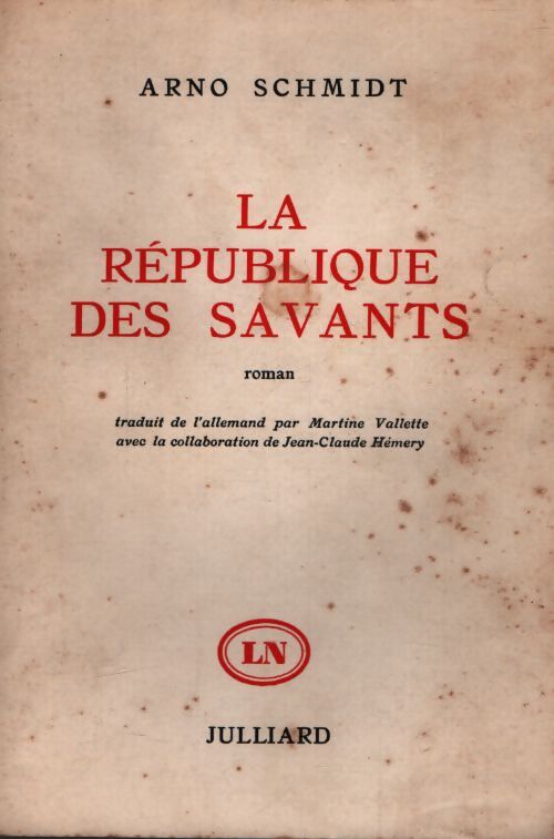 La république des savants - Arno Schmidt - Livre