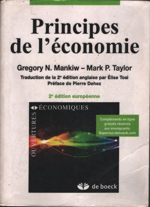 Principes de l'économie : Adaptation européenne - Gregory N. Mankiw - Livre