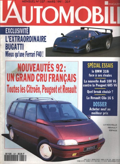 L'automobile magazine n°537 : Nouveautés 92 - Collectif - Livre