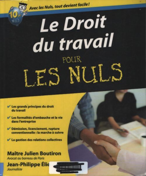 Le droit du travail pour les nuls - Julien Boutiron - Livre