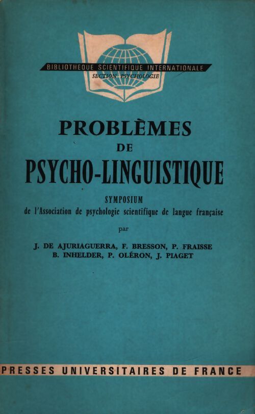 Problèmes de psycho-linguistique - Collectif - Livre