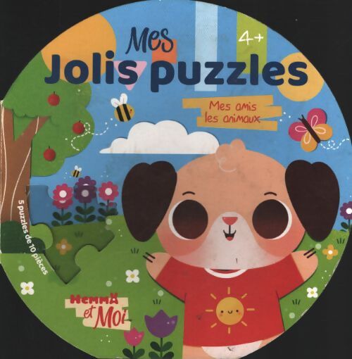 Hemma et moi - mes jolis puzzles - mes amis les animaux - 5 puzzles ronds - 10 pièces - dès 4 ans - Collectif - Livre
