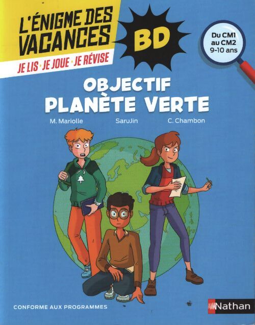 Énigme des vacances bd - objectif planète verte - cm1/cm2 - Sarujin - Livre