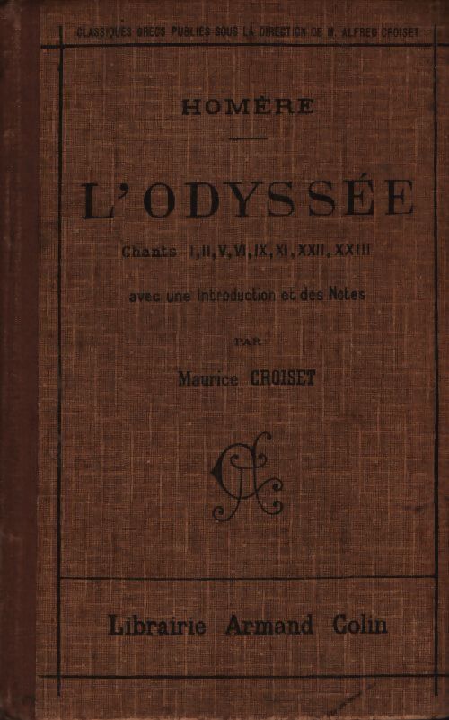 L'odyssée chants I, II, V, IX, XXII, XXIII - Homère - Livre