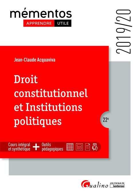 Droit constitutionnel et institutions politiques - Jean-Claude Acquaviva - Livre
