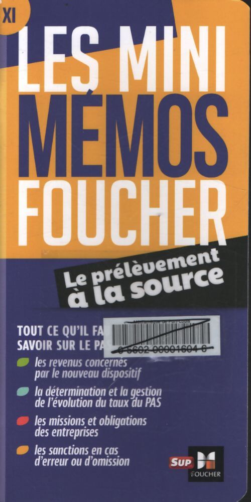 Les mini memos foucher - prélèvement à la source - Jean-Luc Mondon - Livre