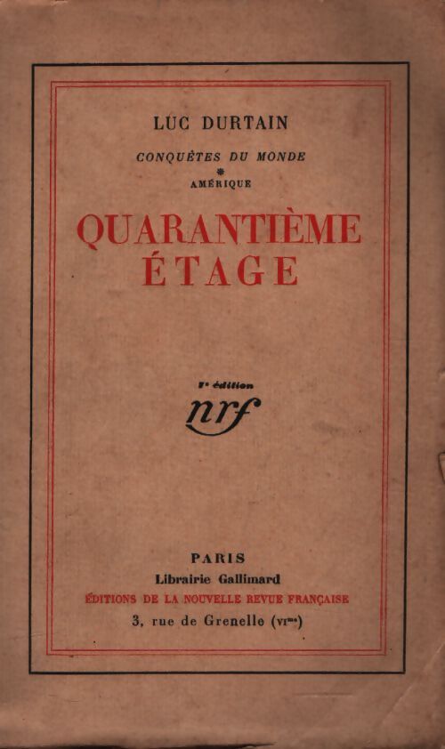 Conquête du monde Amérique Tome I : Quarantieme étage - Collectif - Livre