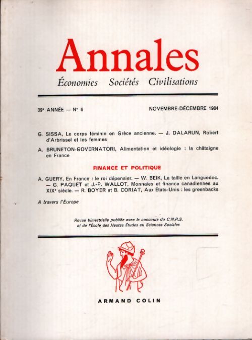 Annales 39e année n°6 - Collectif - Livre