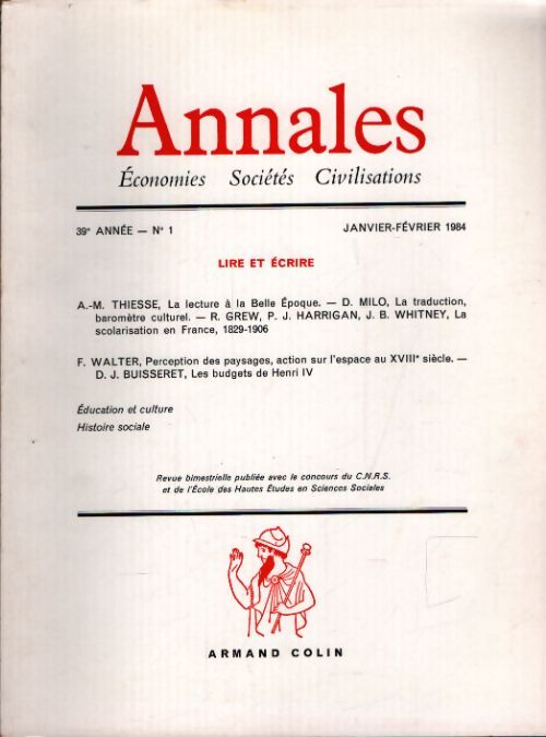 Annales 39e année n°1 - Collectif - Livre