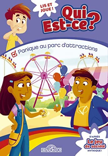 Qui est-ce ? - Panique au parc d'attractions - Roman d'enquête - Dès 7 ans - Hasbro - Livre