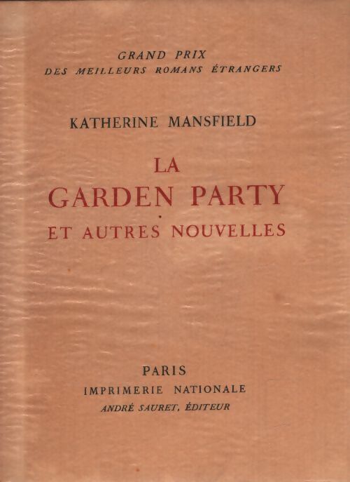 La garden party et autres nouvelles - Katherine Mansfield - Livre
